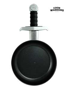 Eggscalibur™ ceramic coated non-stick sword frying pan — the viral Excalibur meme cookware by Cook Warriors, 24cm non-stick skillet with knight sword handle