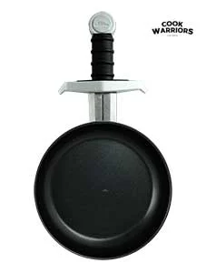 Eggscalibur™ ceramic coated non-stick sword frying pan — the viral Excalibur meme cookware by Cook Warriors, 24cm non-stick skillet with knight sword handle
